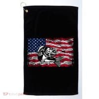 Cool Usa Flag With Fish Golf Towel thumb 0