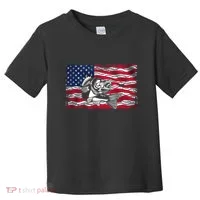 Cool Usa Flag With Fish Toddler T-Shirt thumb 0