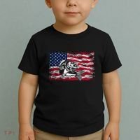 Cool Usa Flag With Fish Toddler T-Shirt thumb 2