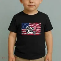 Cool Usa Flag With Fish Toddler T-Shirt thumb 2