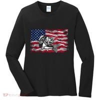 Cool Usa Flag With Fish Women's Long Sleeve Shirt thumb 0