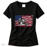 Cool Usa Flag With Fish Women's T-Shirt thumb 0
