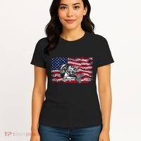 Cool Usa Flag With Fish Women's T-Shirt thumb 4