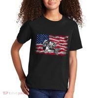 Cool Usa Flag With Fish Kids T-Shirt thumb 2