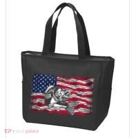 Cool Usa Flag With Fish Tote Bag thumb 3