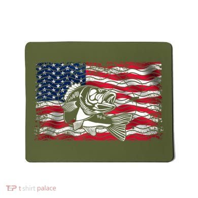 Cool Usa Flag With Fish Mousepad
