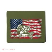 Cool Usa Flag With Fish Mousepad thumb 0