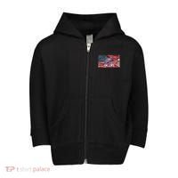Cool Usa Fishing With Flag Toddler Zip Fleece Hoodie thumb 0