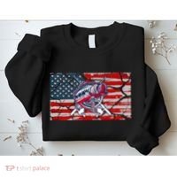 Cool Usa Fishing With Flag Sweatshirt thumb 2