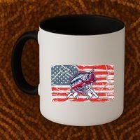 Cool Usa Fishing With Flag Coffee Mug thumb 2