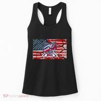 Cool Usa Fishing With Flag Women's Tank Top thumb 0