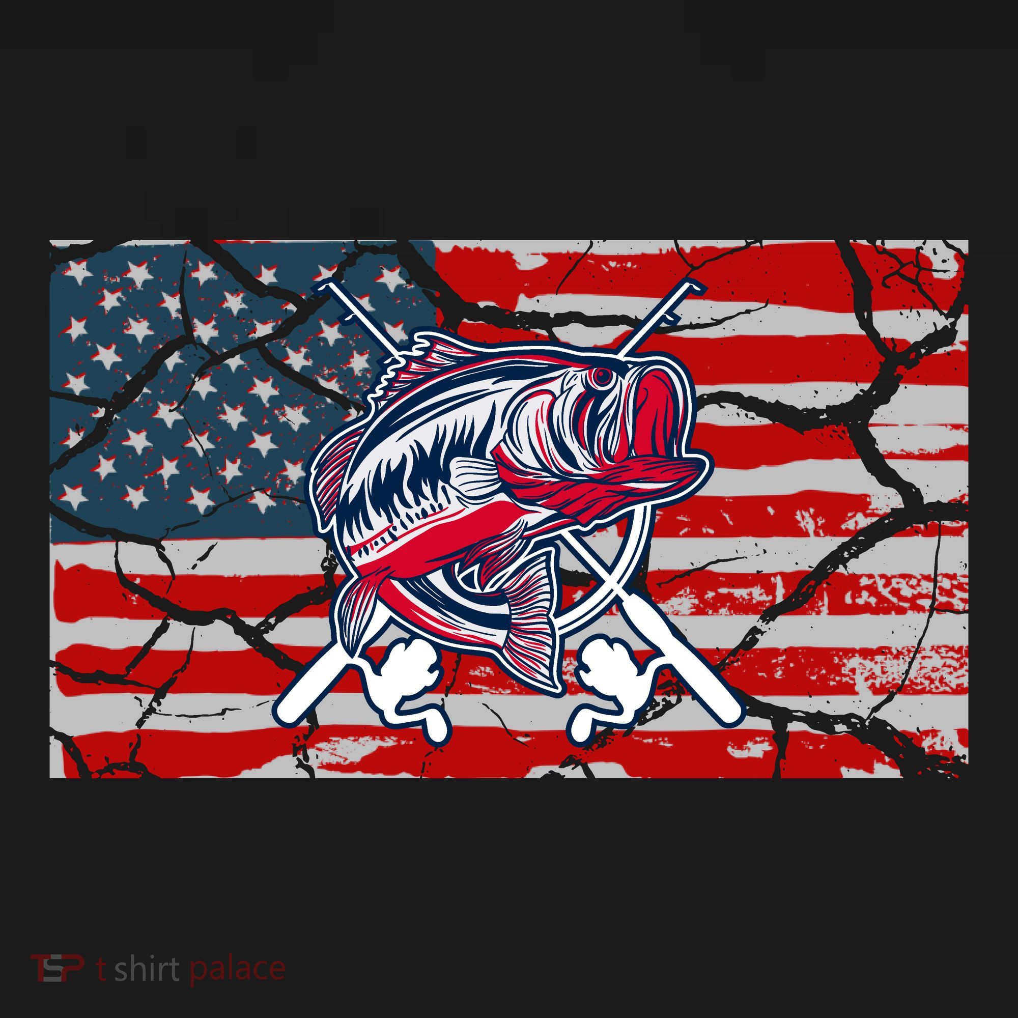 Cool Usa Fishing With Flag Women's Tank Top
