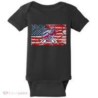Cool Usa Fishing With Flag Baby Bodysuit thumb 0