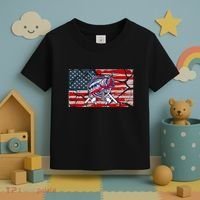 Cool Usa Fishing With Flag Toddler T-Shirt thumb 3