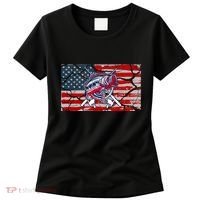 Cool Usa Fishing With Flag Women's T-Shirt thumb 0