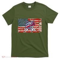 Cool Usa Fishing With Flag T-Shirt thumb 0