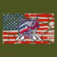 Cool Usa Fishing With Flag Mousepad thumb 1