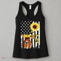 Cow USA Flag Sunflower Cow Lover Women's Tank Top thumb 3