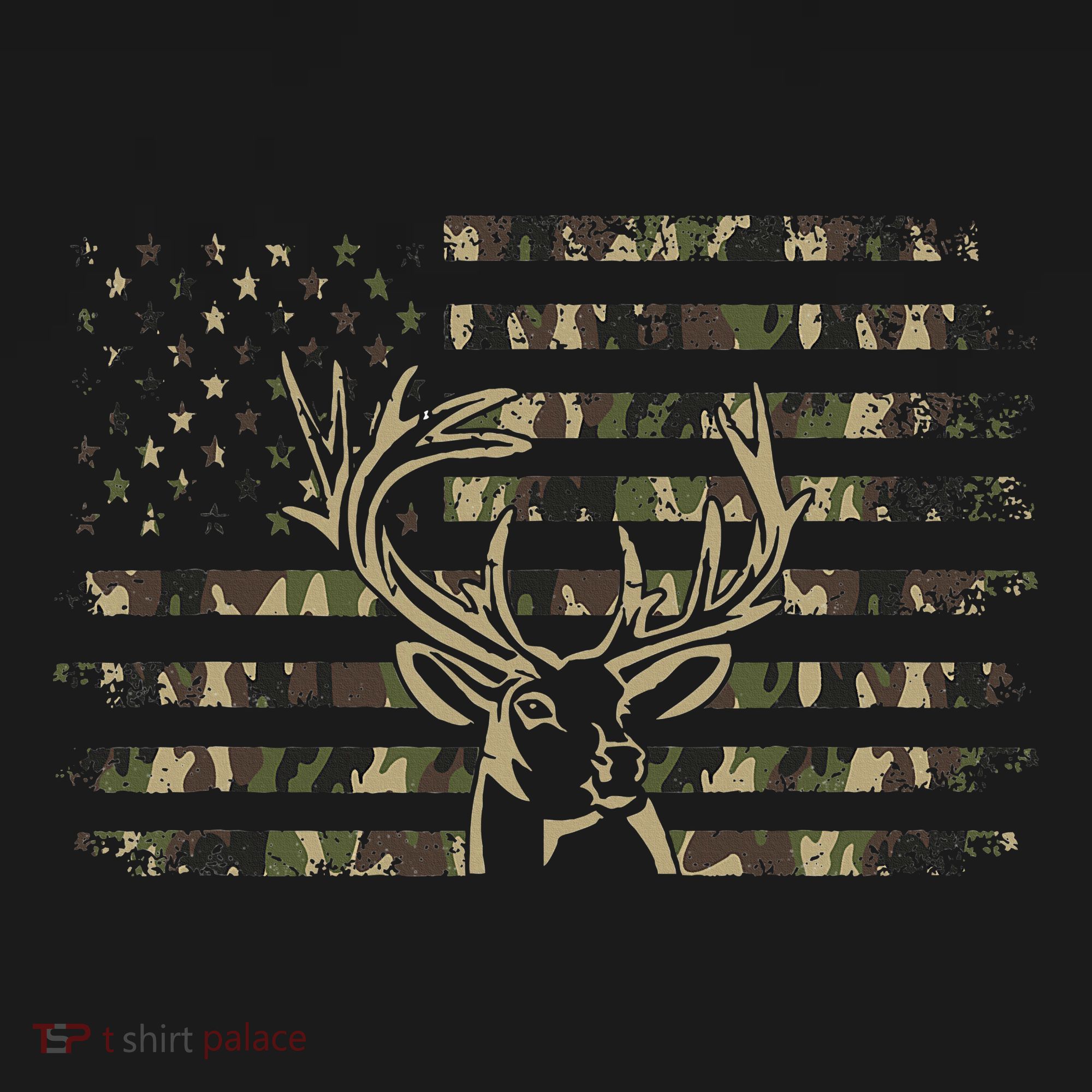 Camo Usa Flag Deer Elk Buck Camoflage Hunting Hunter Sweatshirt