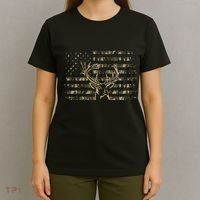 Camo Usa Flag Deer Elk Buck Camoflage Hunting Hunter T-Shirt thumb 4