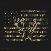 Camo Usa Flag Deer Elk Buck Camoflage Hunting Hunter T-Shirt thumb 7