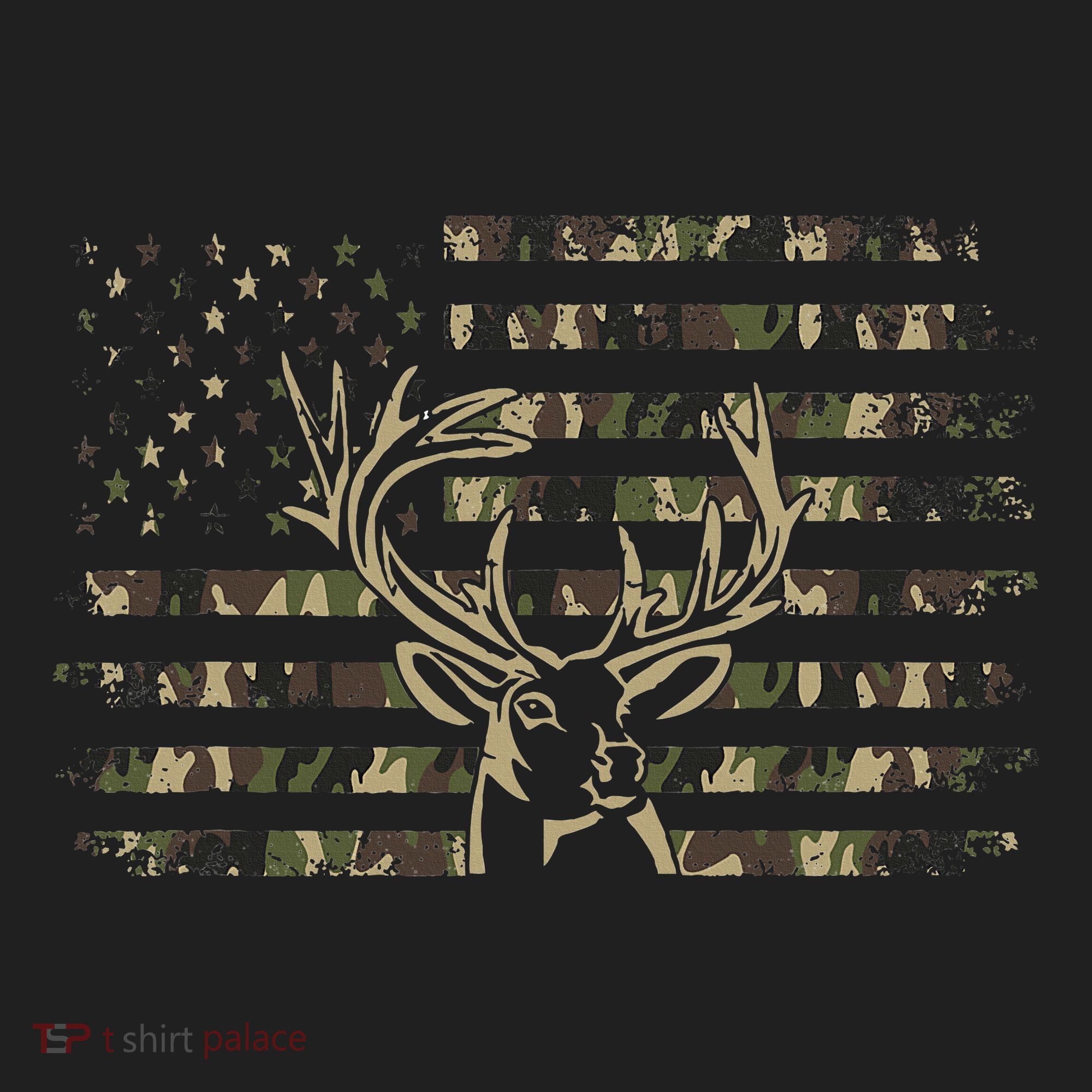 Camo Usa Flag Deer Elk Buck Camoflage Hunting Hunter Beanie