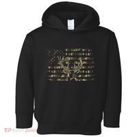 Camo Usa Flag Deer Elk Buck Camoflage Hunting Hunter Toddler Hoodie thumb 0