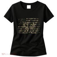 Camo Usa Flag Deer Elk Buck Camoflage Hunting Hunter Women's T-Shirt thumb 0