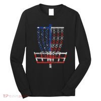 Cool Us Flag Disc Golf Basket Fourth Of July Disc Golfer Long Sleeve Shirt thumb 0
