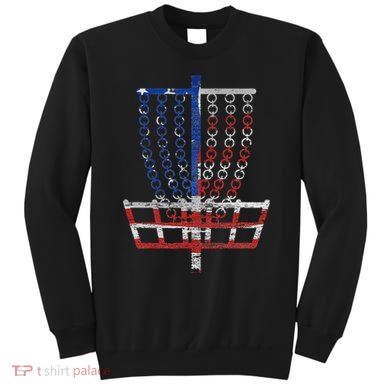 Cool Us Flag Disc Golf Basket Fourth Of July Disc Golfer Sweatshirt