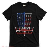Cool Us Flag Disc Golf Basket Fourth Of July Disc Golfer T-Shirt thumb 0