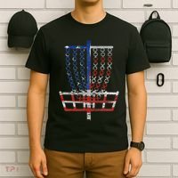 Cool Us Flag Disc Golf Basket Fourth Of July Disc Golfer T-Shirt thumb 6