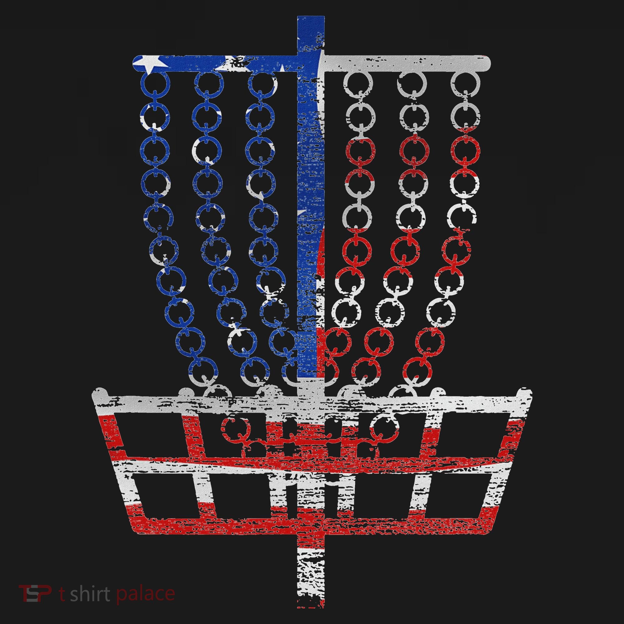 Cool Us Flag Disc Golf Basket Fourth Of July Disc Golfer Tank Top