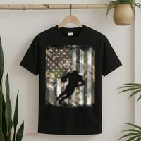 Camo Us Flag American Football Player Vintage Patriotic T-Shirt thumb 2