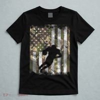 Camo Us Flag American Football Player Vintage Patriotic T-Shirt thumb 5