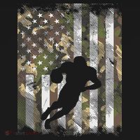 Camo Us Flag American Football Player Vintage Patriotic T-Shirt thumb 7
