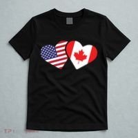 Canada USA Flag Heart Canadian Americans Love Cute T-Shirt thumb 5