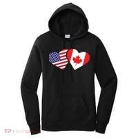 Canada USA Flag Heart Canadian Americans Love Cute Women's Hoodie thumb 0