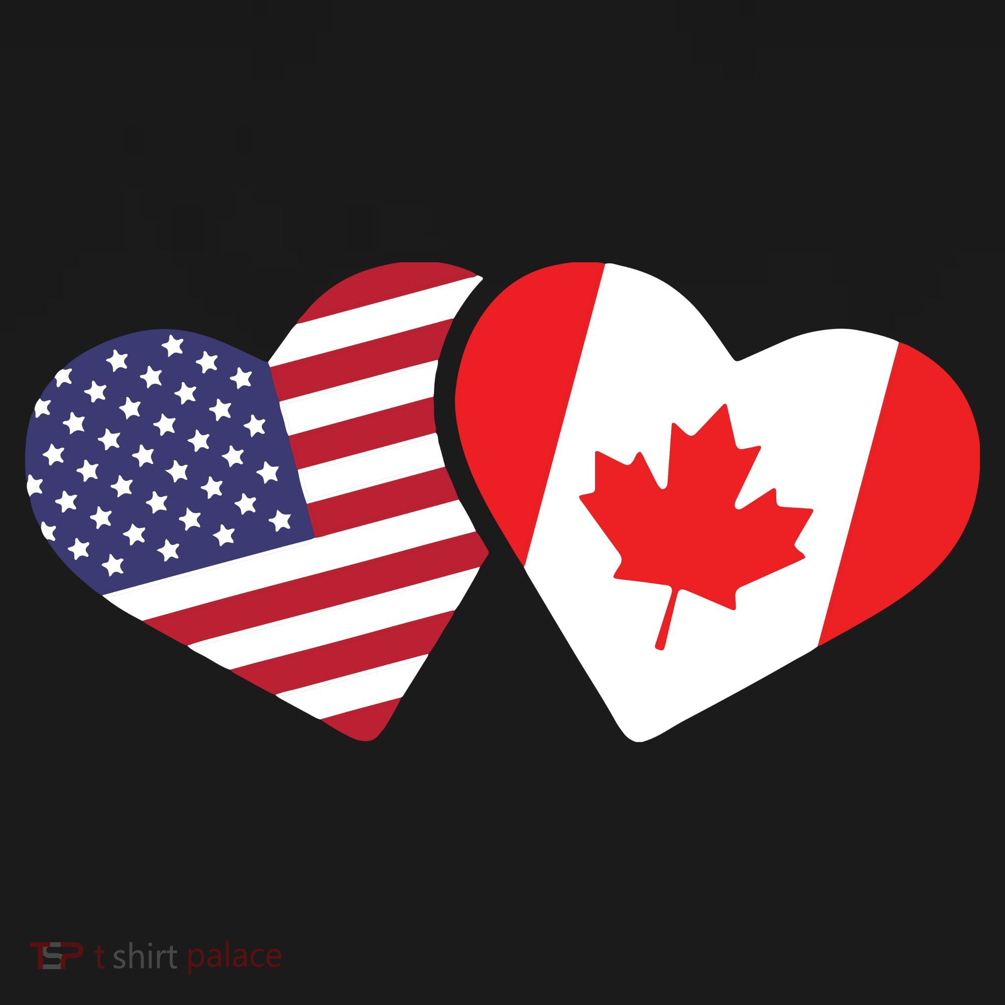Canada USA Flag Heart Canadian Americans Love Cute Women's Hoodie