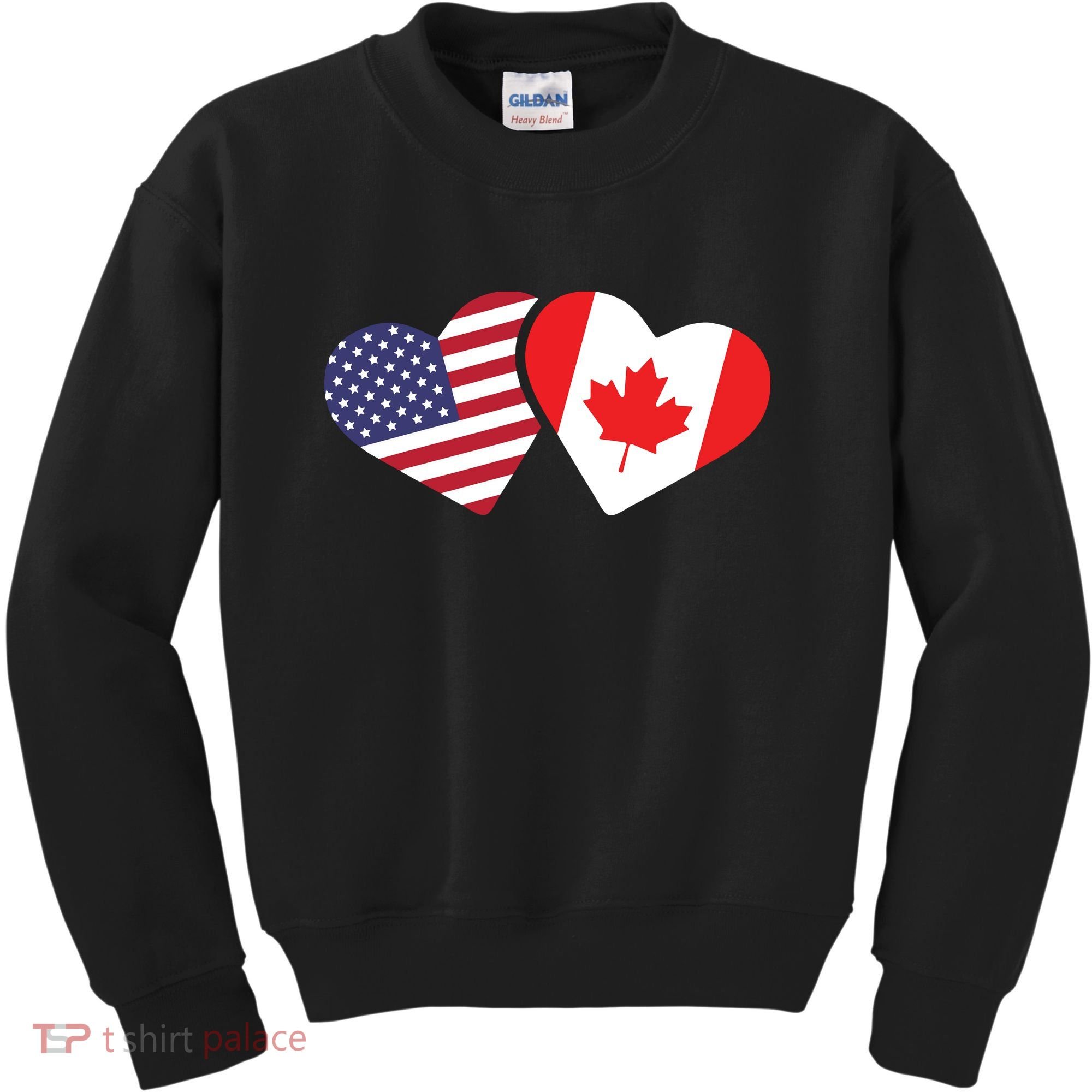 Canada USA Flag Heart Canadian Americans Love Cute Kids Sweatshirt