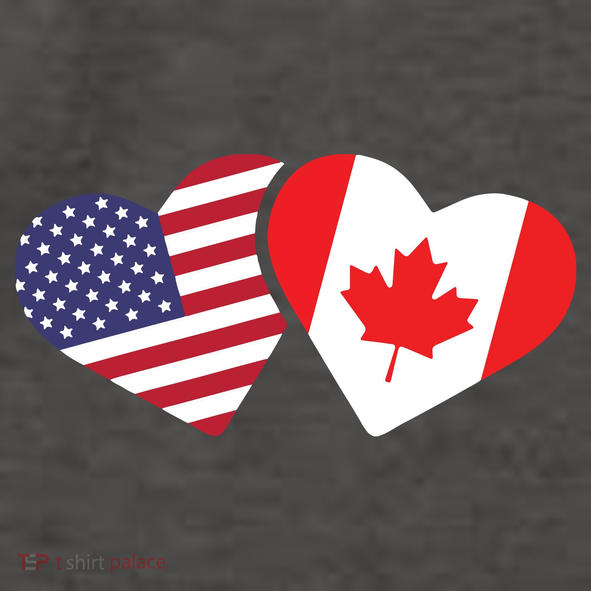 Canada USA Flag Heart Canadian Americans Love Cute Women's Tank Top