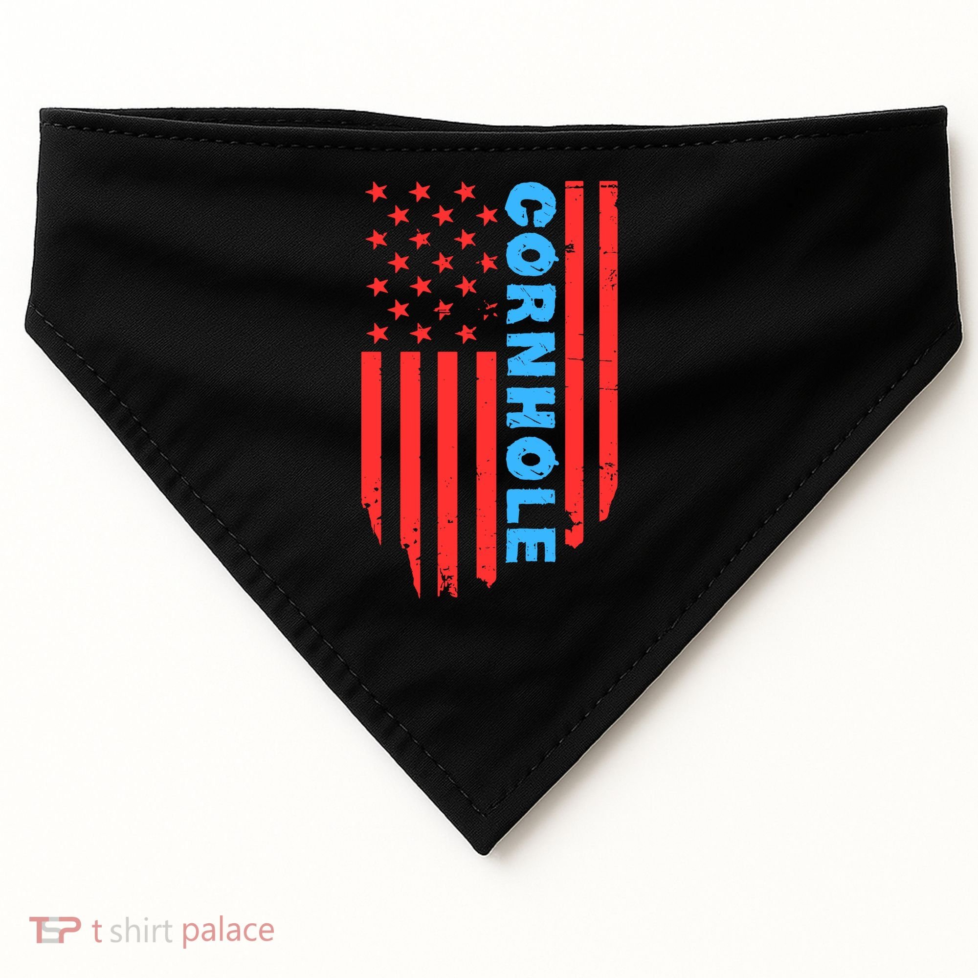 Cornhole Us Flag USA-Made Doggie Bandana
