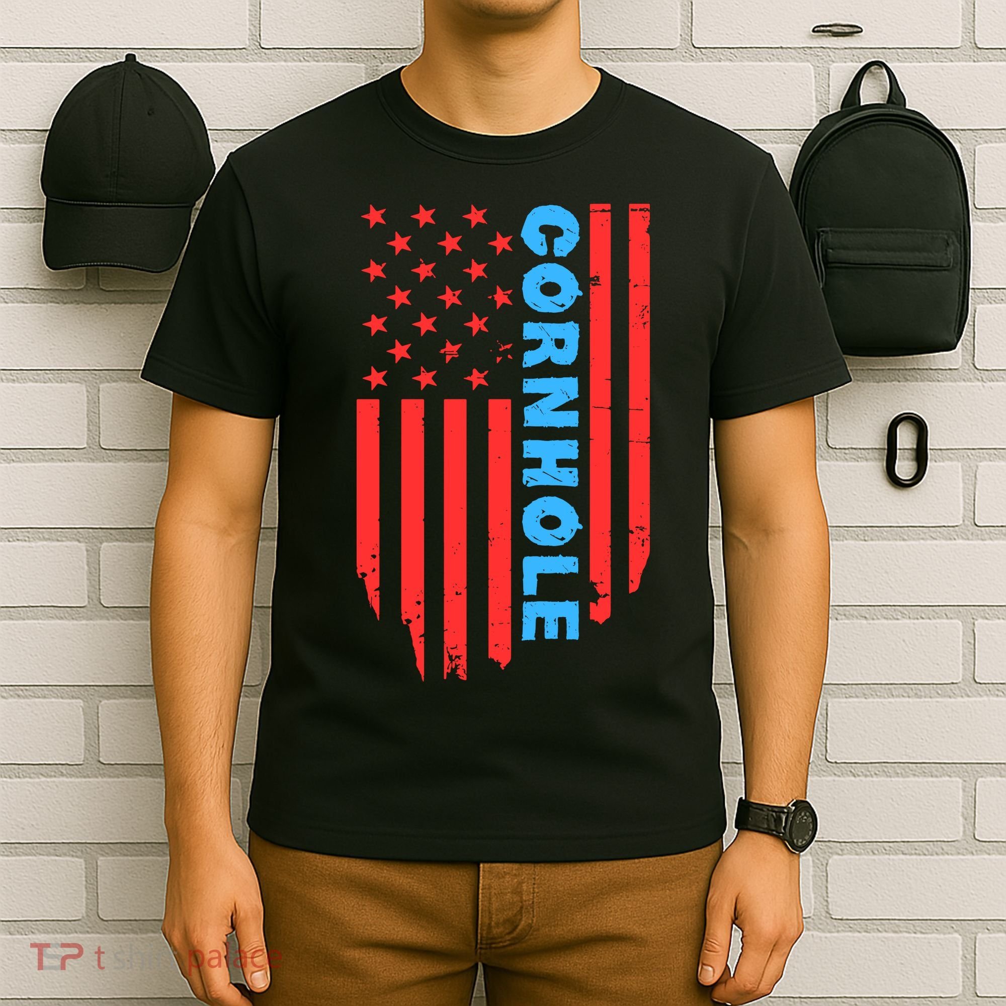 Cornhole Us Flag T-Shirt