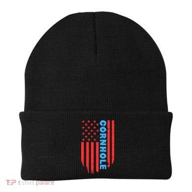 Cornhole Us Flag Beanie