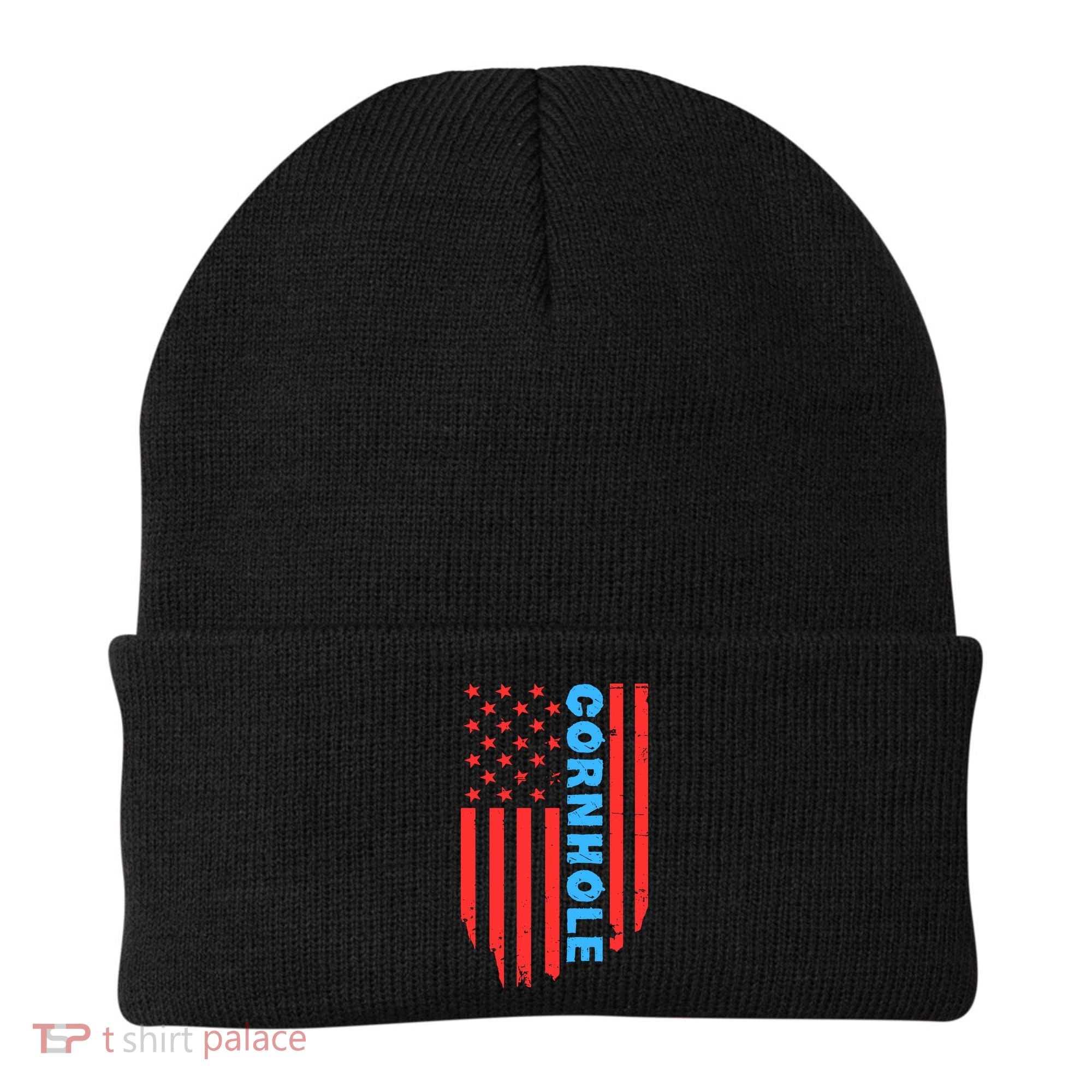 Cornhole Us Flag Beanie