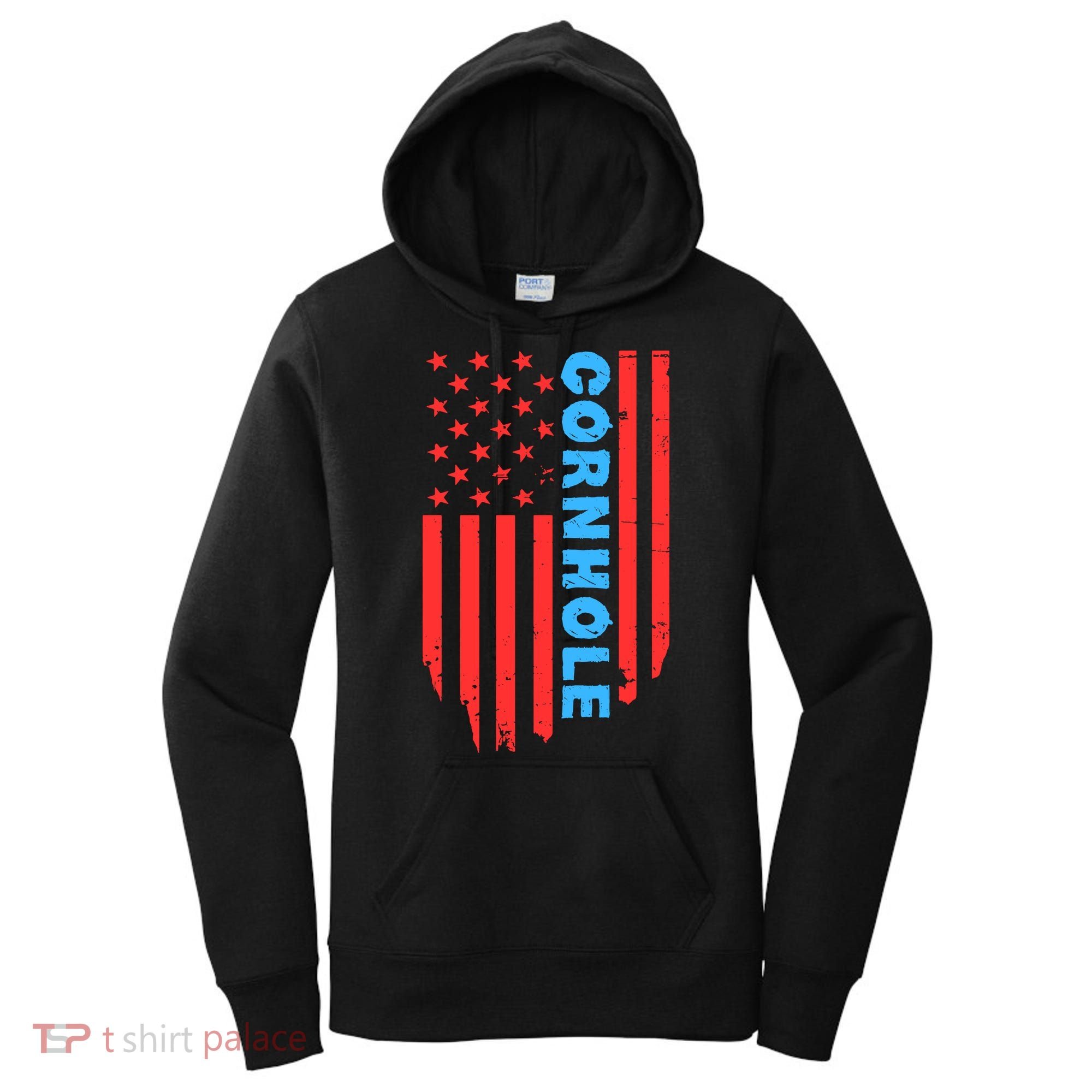 Cornhole Us Flag Women's Hoodie
