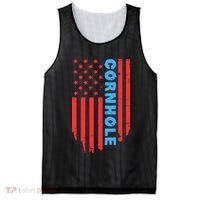 Cornhole Us Flag Mesh Reversible Basketball Jersey Tank thumb 0