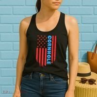 Cornhole Us Flag Women's Tank Top thumb 2