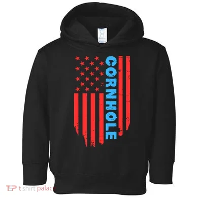 Cornhole Us Flag Toddler Hoodie