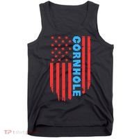 Cornhole Us Flag Tank Top thumb 0